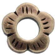 Cuentas redondas con forma de flor de 10,5 mm - Bronce x4