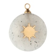 15 mm sunburst charm - acero inoxidable 304 oro - Labradorita x1