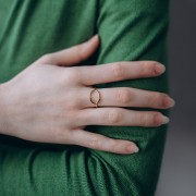 Anillo ovalado calado ajustable 13x10mm - S. 51 a 57 - Acero inoxidable 304 x1