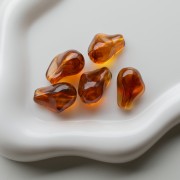 Cuentas irregulares 21x15 mm en resina transparente - Ambar jaspeado x10