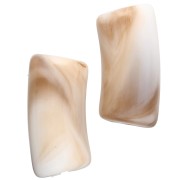 Cuentas de tubo curvado 29x14 mm en acrílico opaco - Beige jaspeado - Marrón x10