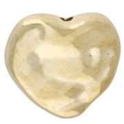 Cuentas corazón irregular martillado 13,5x14 mm acrílico metálico CCB - Dorado x10