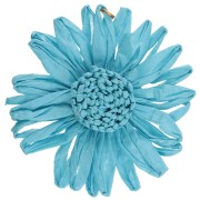 Colgantes flor de rafia 55 mm - Azul x2