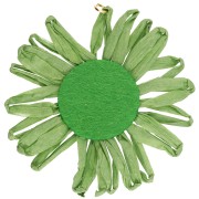 Colgantes flor de rafia 55 mm - Verde x2