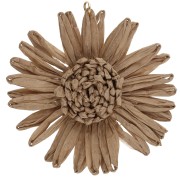 Colgantes flor de rafia 55 mm - Beige x2