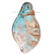 Láminas de vidrio 12x6,5 mm - Azul jaspeado - Marrón x6
