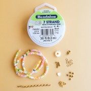 Mis joyas DIY - Kit de collar con cuentas de heishi y flores de nácar