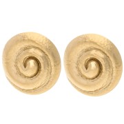 Pendientes de concha de 25 mm - acero inoxidable chapado en oro 304 x2