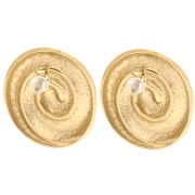 Pendientes de concha de 25 mm - acero inoxidable chapado en oro 304 x2