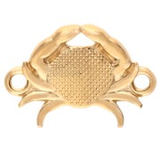Espaciador cangrejo 19x13 mm con resina epoxi Dorado con oro fino - Perla salmón x1