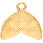 Colgante cola de sirena 16 mm con resina epoxi - Dorado con oro fino - Azul x1