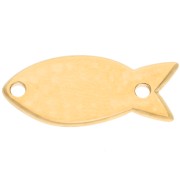 Separador de pez 20x9 mm con resina epoxi - Dorado con oro fino - Turquesa x1