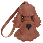 Colgante perro caniche 9x7 cm para bolso bisutería - PU - Marrón x1