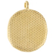 Colgante estrella de mar redonda irregular de 20 mm - Dorado con oro fino - Turquesa nacarada