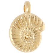 Dije de concha en espiral de 9 mm - Dorado con oro fino x1