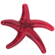 Perla acrílica estrella de mar 37x43 mm - Rojo - Negro jaspeado x1