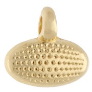 Mini dije ovalado de 8 x 9 mm con resina epoxi - Dorado - Verde x1