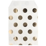Sobre de papel de 10 x 13 cm - estampado de lunares - Blanco - Dorado x1