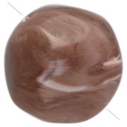 Cuentas redondas irregulares facetadas de 12 mm de resina opaca - Cacao veteado x4
