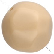 Cuentas redondas irregulares facetadas de 12 mm, de resina opaca - Beige x4