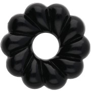 Cuentas rondelle de resina opaca 18 mm efecto trenzado - Negro x4