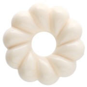 Cuentas redondas 18 mm efecto trenzado en resina opaca - Marfil x4