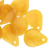 Pétalos de flor curvados 14x10,5 mm en resina - Amarillo miel jaspeado x8