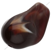 Cuentas irregulares 21x15 mm en resina translúcida - Marrón oscuro jaspeado x10