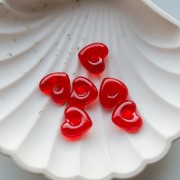 Colgante corazón de cristal translúcido 14x15 mm - Rojo x1