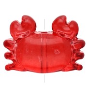 Cuenta cangrejo 15.5x21.5 mm en vidrio transparente - Rojo oscuro x1