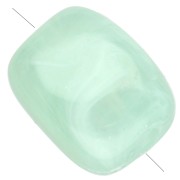 Cuentas acrílicas rectangulares redondas 13x10,5 mm - Verde agua jaspeado x10