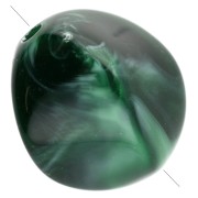 Cuentas acrílicas irregulares 15x14 mm - Verde oscuro jaspeado x10