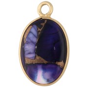 Dije ovalado de 18 x 11 mm de piedra preciosa - Turquesa Oyster Violet x1