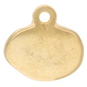 Dije ovalado irregular 13 mm - Motivo pez - Dorado con oro fino - Salmón x1