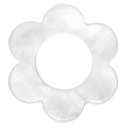 Colgante Flor de Acetato 14 mm - Blanco Nacarado x1