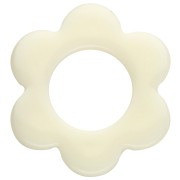Colgante flor acrílico 14 mm - Blanco hueso x1