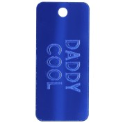 Colgante rectángulo 55x25 mm plexiglás - efecto espejo - Daddy cool - Azul oscuro