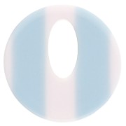 Colgante de acetato redondo de 21 mm - Blanco - Rayas azul claro x1