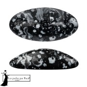 Athos 3D de Puca®: cabujón ovalado de cristal de 20 x 10 mm - Enamel Grey x1