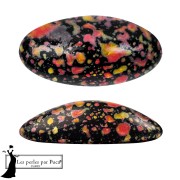 Athos 3D de Puca®: cabujón ovalado de cristal de 20 x 10 mm - Esmalte naranja x1