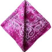 Bandana 100% algodón - Estampado cachemir - Efecto desteñido - Fucsia x1