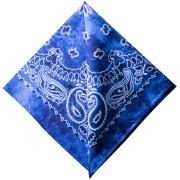 Bandana 100% algodón - Estampado cachemir - Efecto desteñido - Azul real x1