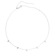Collar de malla Forçat de 1,6 mm con 5 cuentas pasantes de 5 mm, acero inoxidable 304, 47 cm