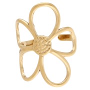 Anillo ajustable con forma de flor de 30 mm - Tallas 51 a 56 - Acero inoxidable 304 Dorado x1