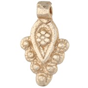 Colgante étnico en forma de gota de 21 x 13 mm con bolitas - Dorado claro x1