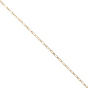 Cadena de eslabones figaro alternados (1x3) de 2,4 mm - Acero inoxidable 316L dorado, 50 cm
