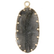Colgante ovalado de 35 x 16 mm de piedra preciosa e imitación de turquesa - Labradorita x1