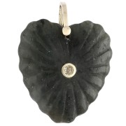 Colgante en forma de corazón de 32 x 30 mm de piedra preciosa y circonitas - Labradorita x1