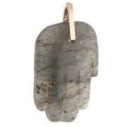 Colgante «Mano de Fátima» de 27 x 17 mm, piedra preciosa y óxidos de circonio - Labradorita