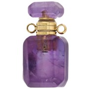 Frasco de perfume con colgante de 20 x 10 mm de piedra preciosa - Amatista x1